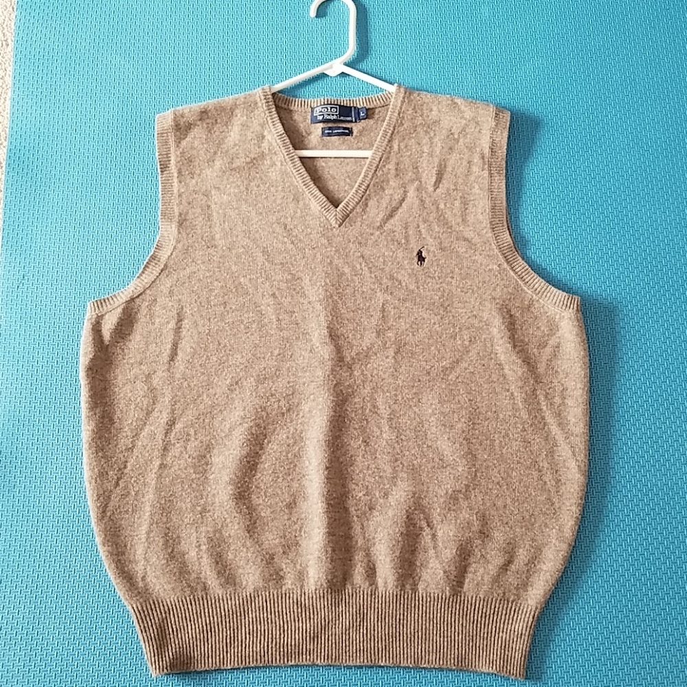 Mens Ralph Lauren XL Camel/Tan Vest